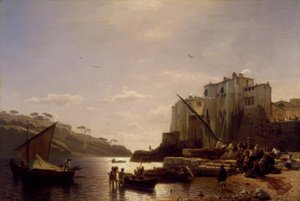 A.Achenbach、ナポリ近くのナポリの漁師 作： Andreas Achenbach